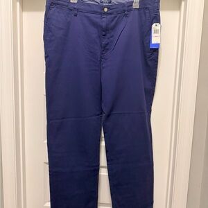 NWT 40 x 30 NAUTICA Mens Clipper Pants Navy Blue TAG SIZE WRONG Stretch Classic